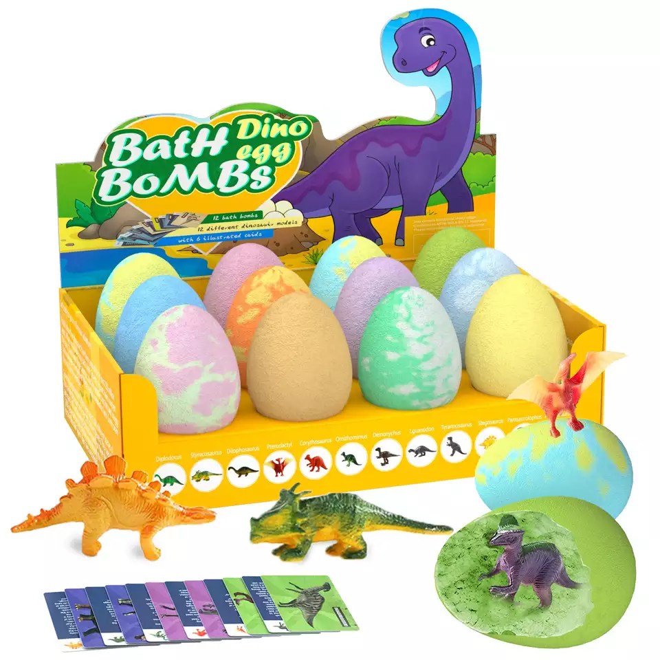 bombas de baño de huevo de dinosaurio