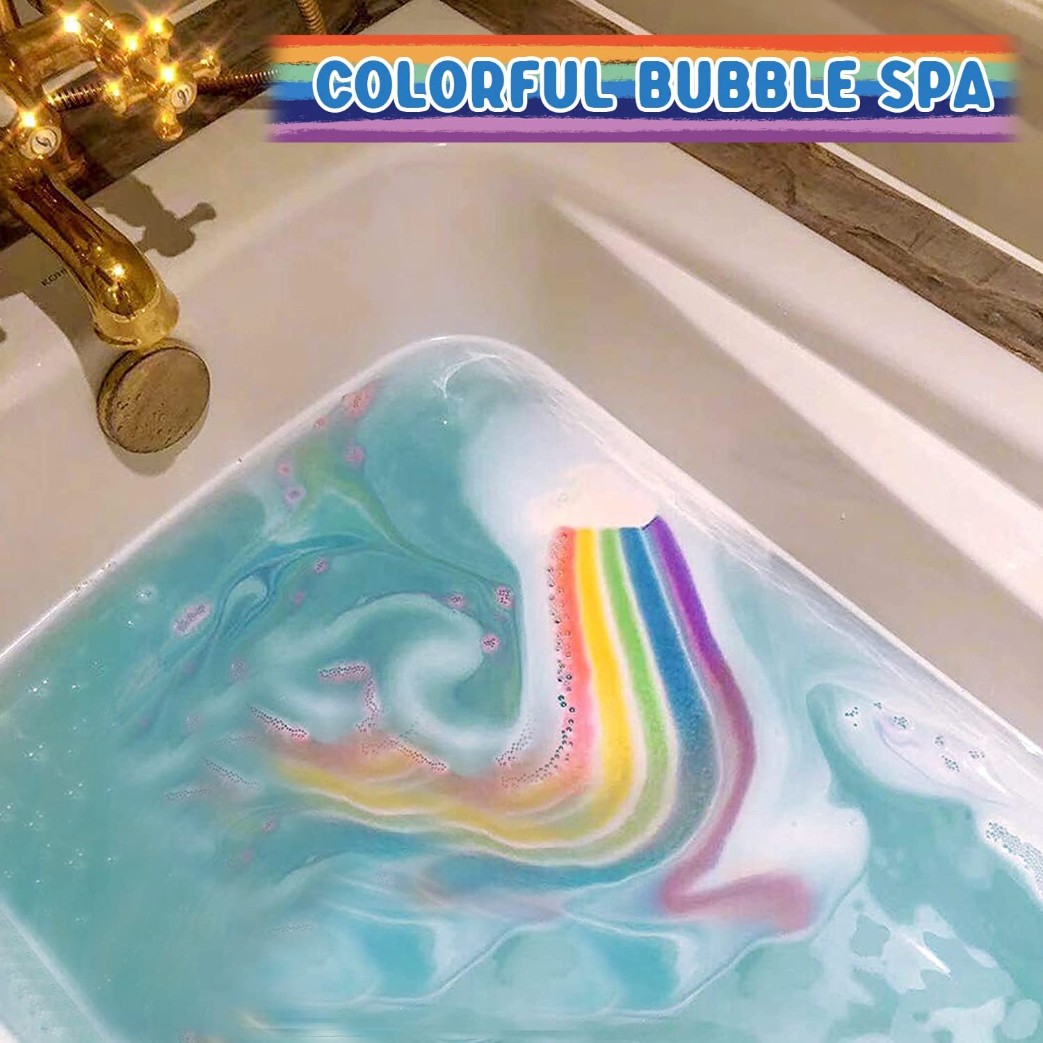 bomba de baño arcoiris
