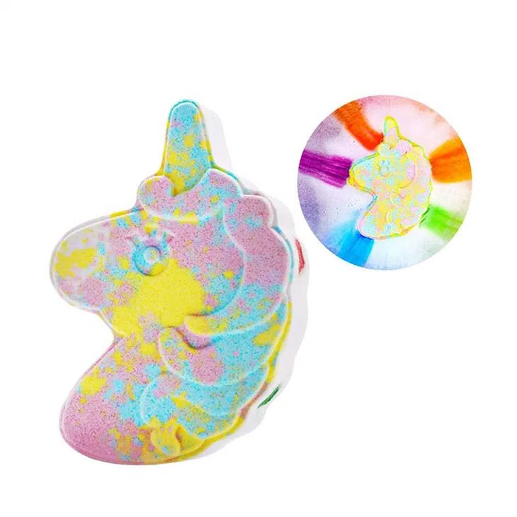 Bomba de baño arcoíris de unicornio