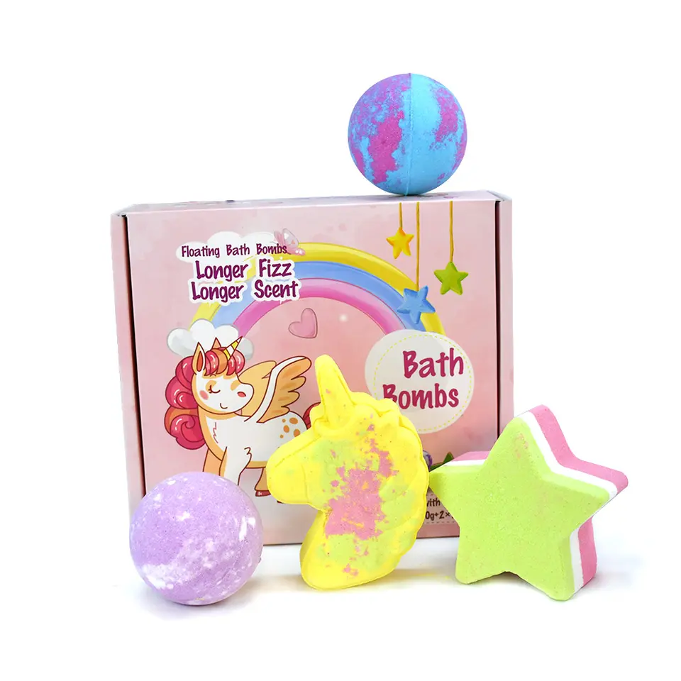 Bomba de baño de unicornio con juguetes en el interior